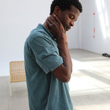 Short Modern Polo Pocket Green