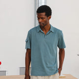 Short Modern Polo Pocket Green