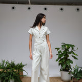 Buttons Romper Natural