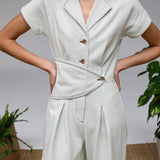 Buttons Romper Natural