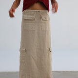 Cool Linen Skirt Beige