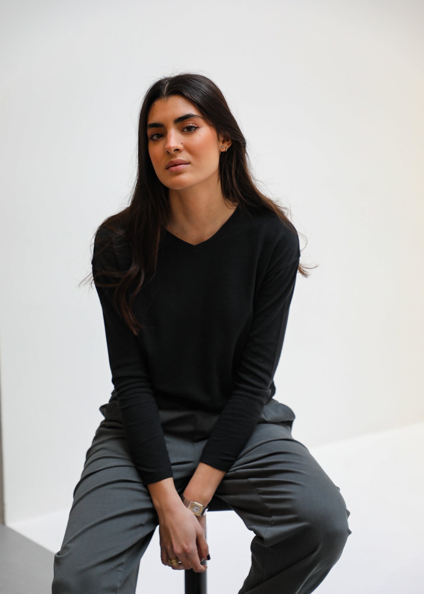 Cozy Long Trendy Black