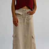 Cool Linen Skirt Beige