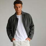 Contrast Corduroy Jacket Green & Grey