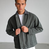 Contrast Corduroy Jacket Green & Grey