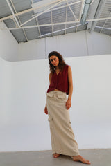Cool Linen Skirt Beige