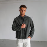 Contrast Corduroy Jacket Green & Grey