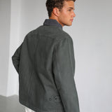 Contrast Corduroy Jacket Green & Grey