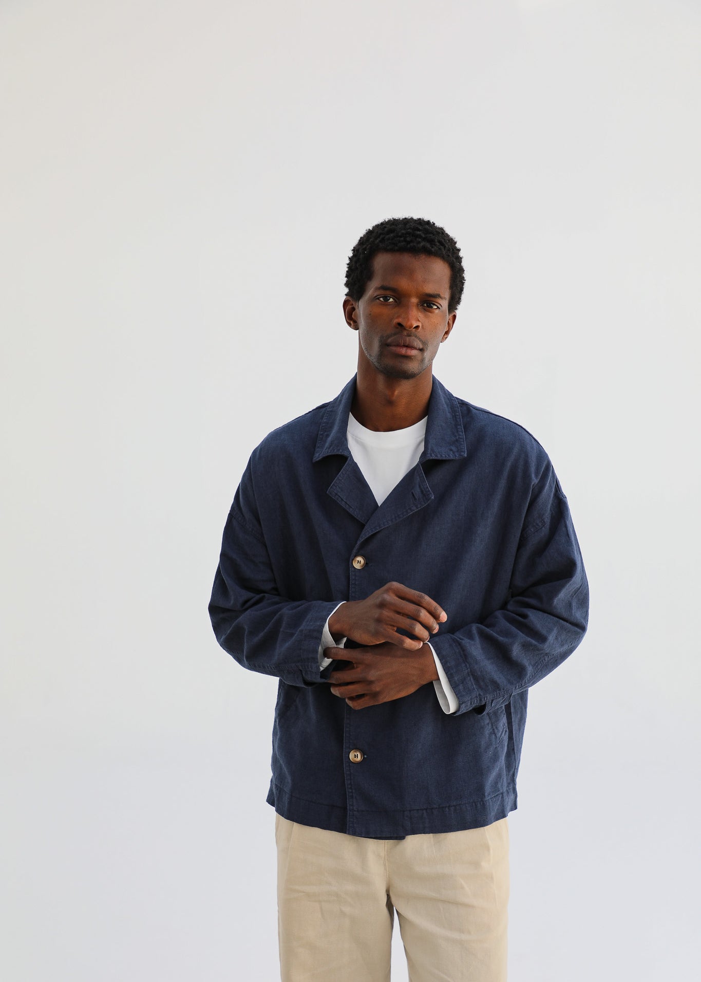 Linen Overshirt Navy