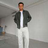 Contrast Corduroy Jacket Green & Grey