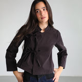 Long Japanese Crossed Top Brown