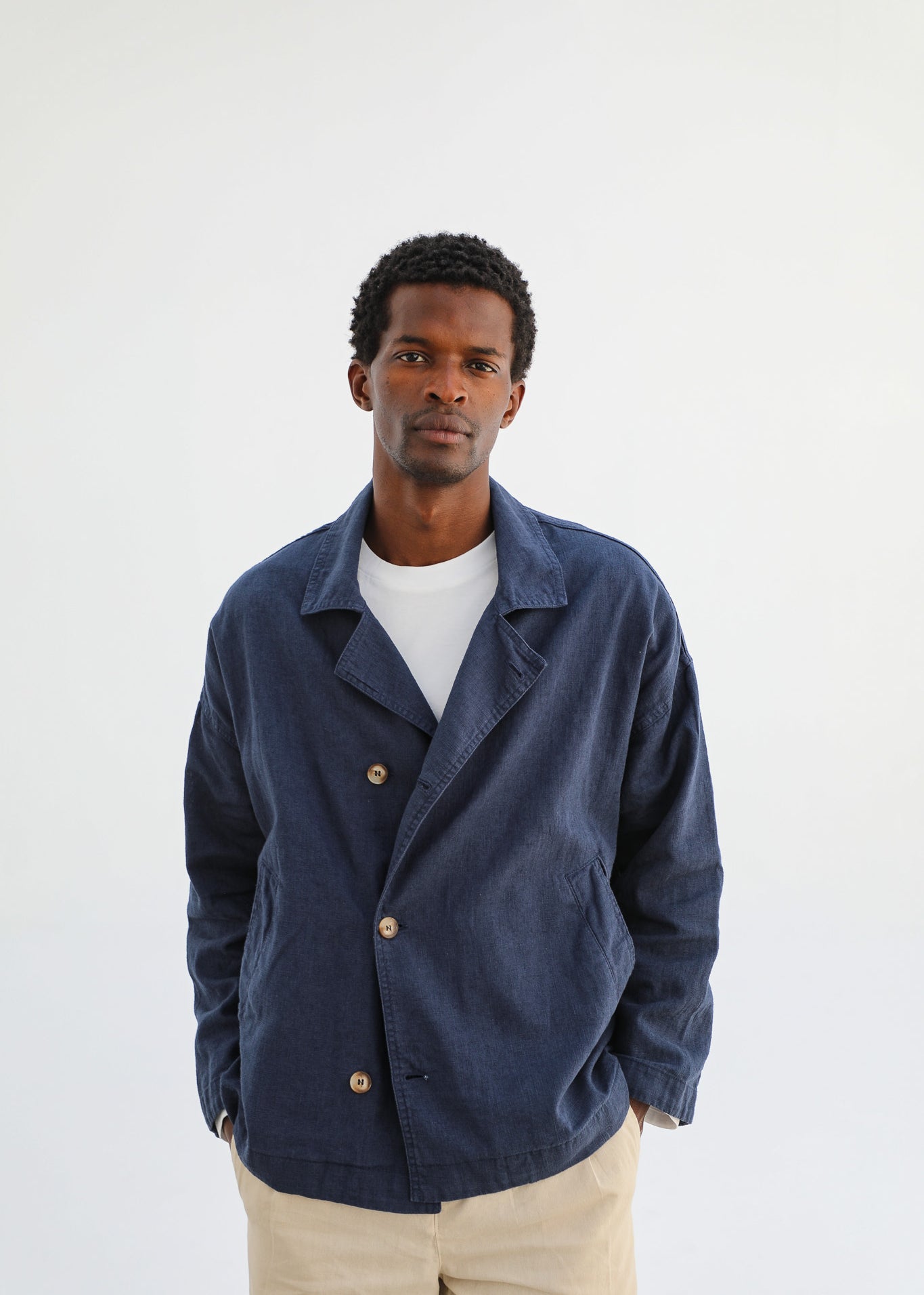 Linen Overshirt Navy