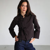 Long Japanese Crossed Top Brown