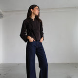Long Japanese Crossed Top Brown