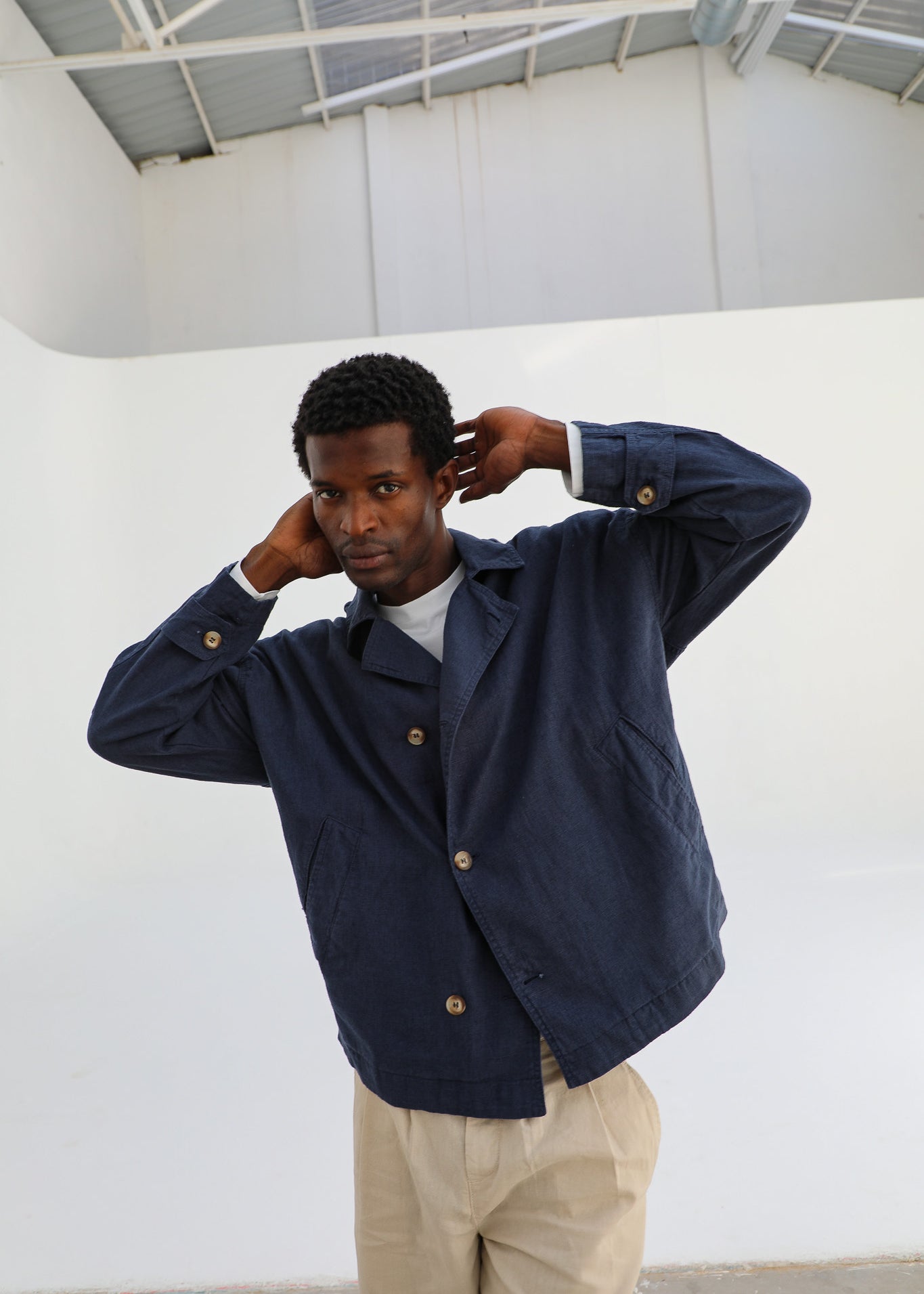 Linen Overshirt Navy