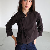 Long Japanese Crossed Top Brown