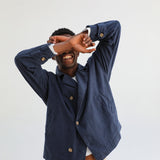 Linen Overshirt Navy