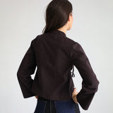 Long Japanese Crossed Top Brown
