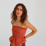 Comfy Linen Top Terracotta