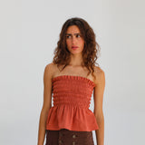 Comfy Linen Top Terracotta