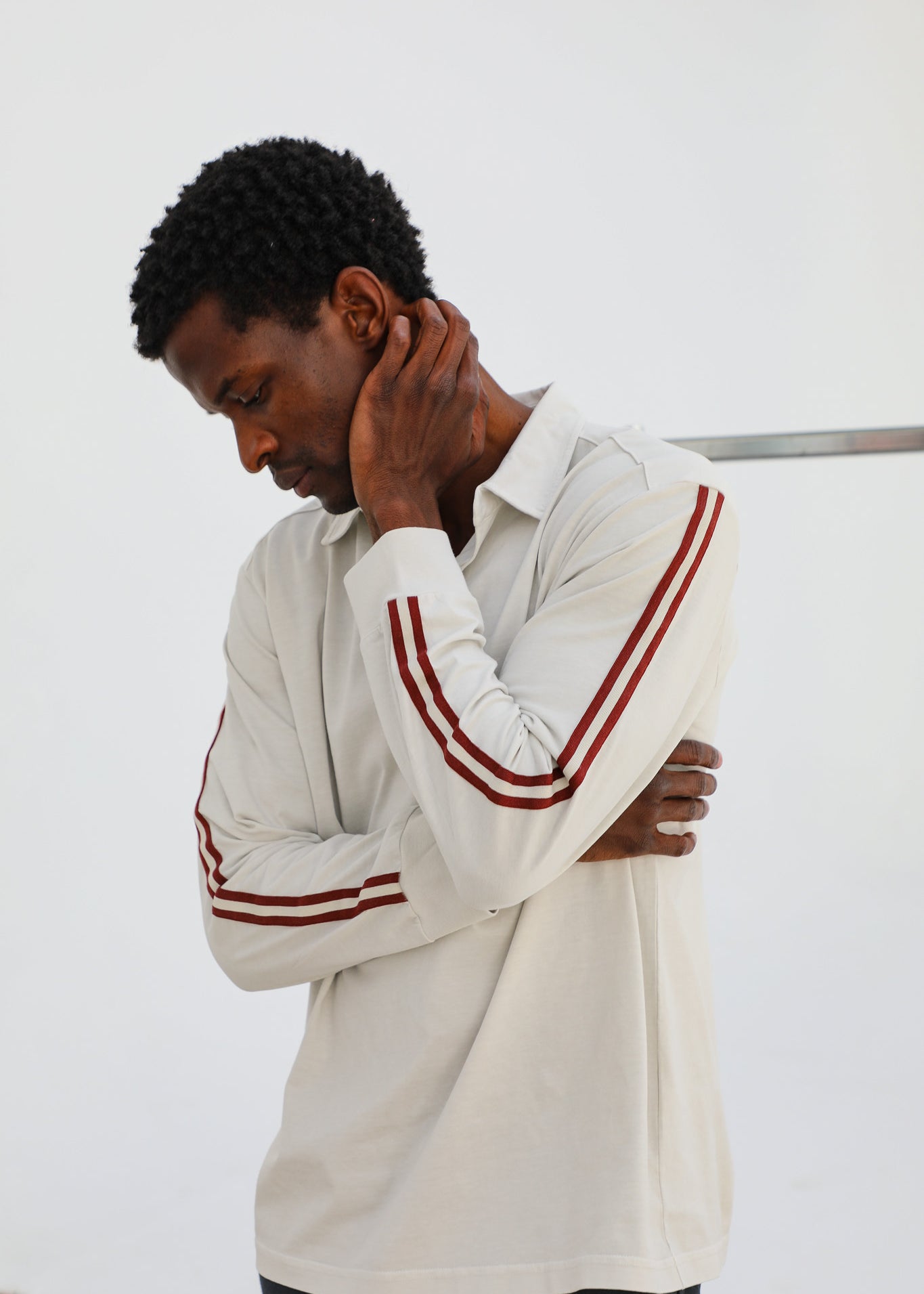 Modern Beige Polo Stripe Detail