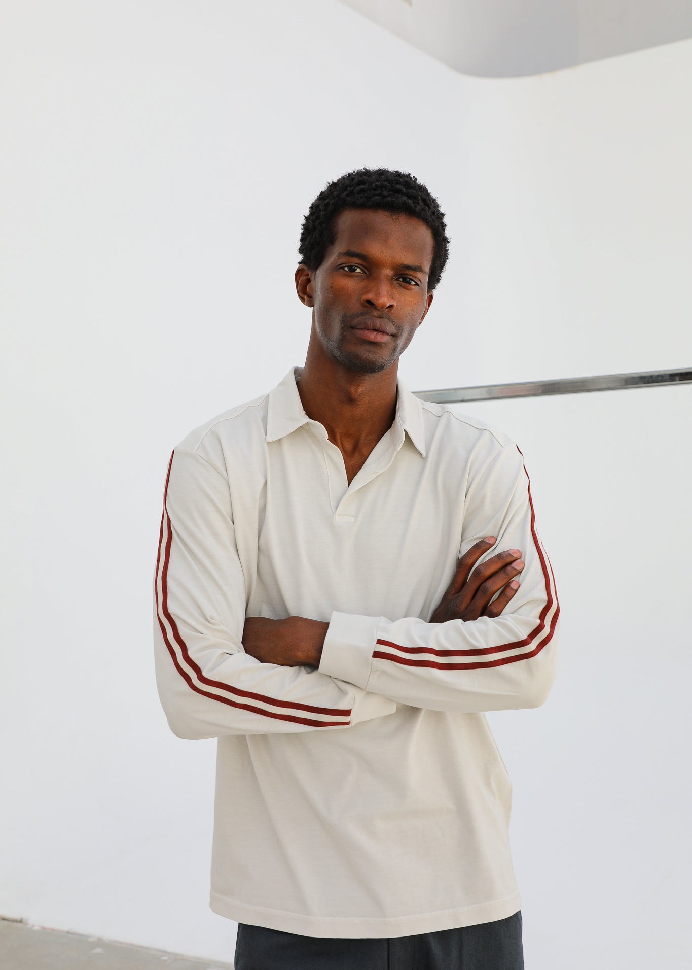 Modern Beige Polo Stripe Detail