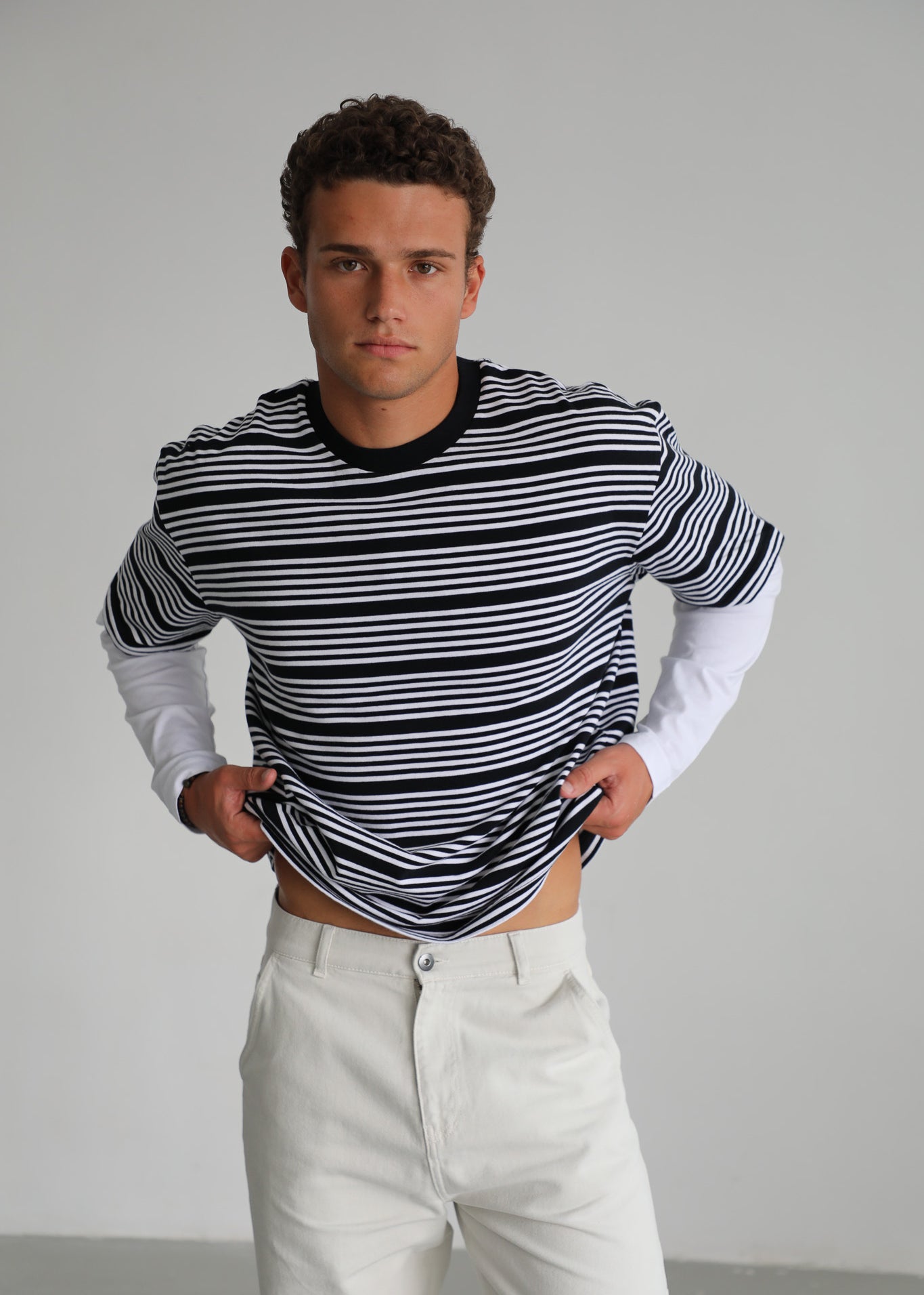 Stripes Contrast Trendy T-Shirt Blue & White