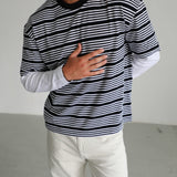 Stripes Contrast Trendy T-Shirt Blue & White