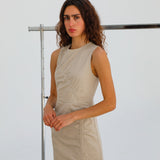 Gathered Long Dress Beige