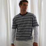 Stripes Contrast Trendy T-Shirt Blue & White