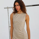 Gathered Long Dress Beige