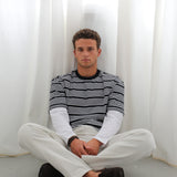 Stripes Contrast Trendy T-Shirt Blue & White