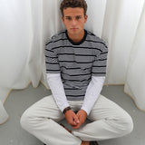 Stripes Contrast Trendy T-Shirt Blue & White