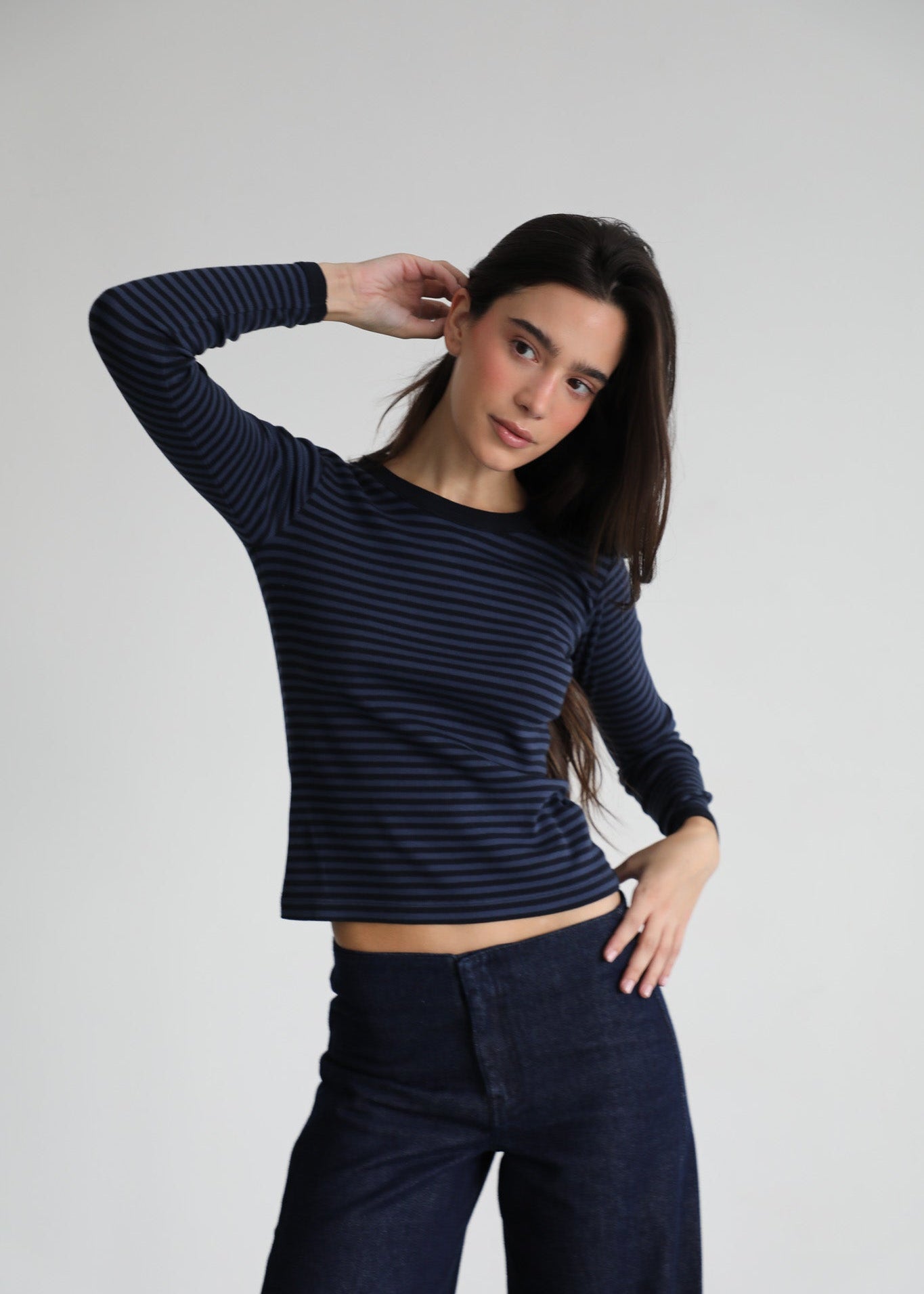 Stripes Long T-Shirt Blue