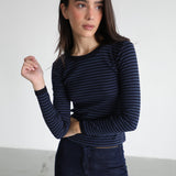 Stripes Long T-Shirt Blue