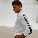 Modern Polo Stripe Detail White & Brown