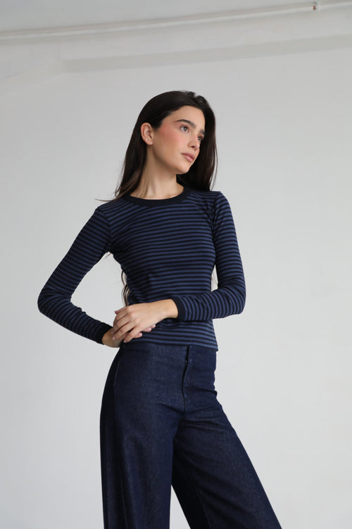 Trendy T-Shirt Stripes Blue