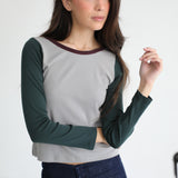 Triple Tone Long T-Shirt Grey