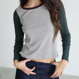 Triple Tone Long T-Shirt Grey