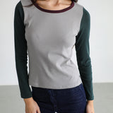 Triple Tone Long T-Shirt Grey