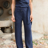 Asymmetric Cupro Top Navy