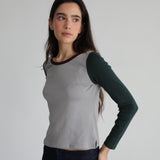 Triple Tone Long T-Shirt Grey