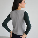 Triple Tone Long T-Shirt Grey