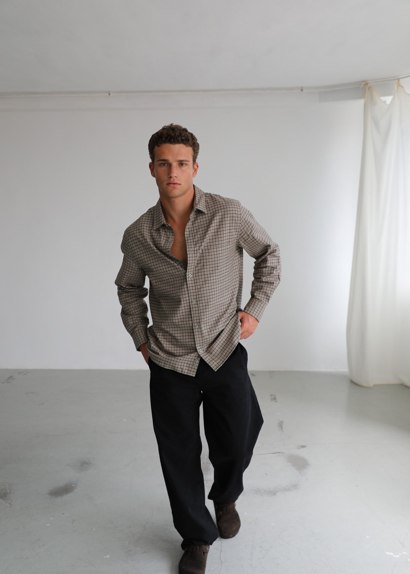 Square Shirt Green & Brown