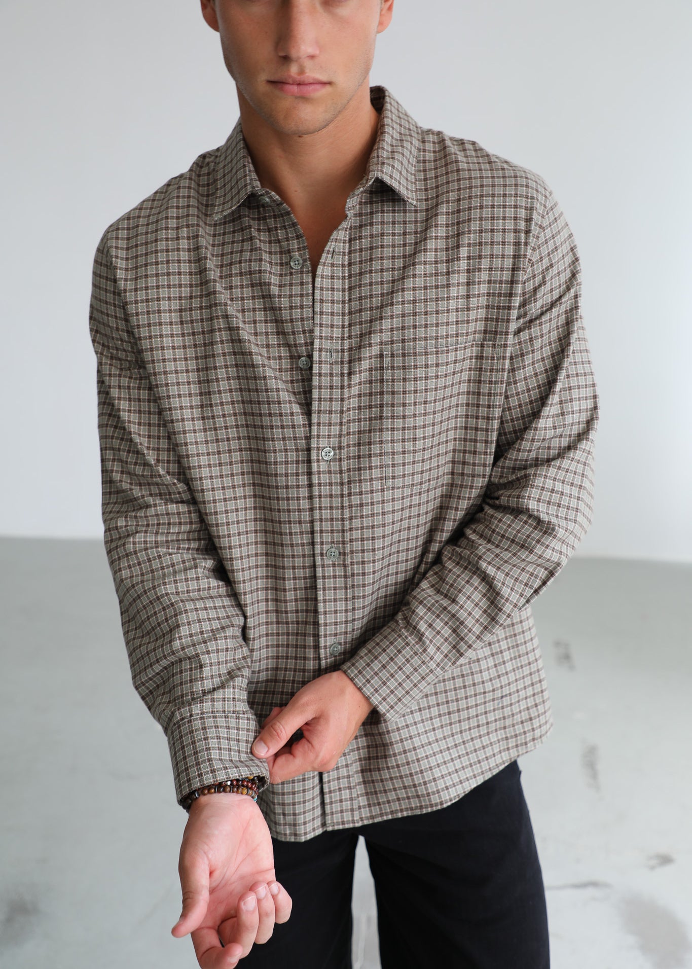Square Shirt Green & Brown