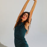Gathered Long Dress Green