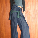 Triple Tone Long T-Shirt Blue