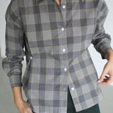 Square Shirt Detail Grey & Yellow