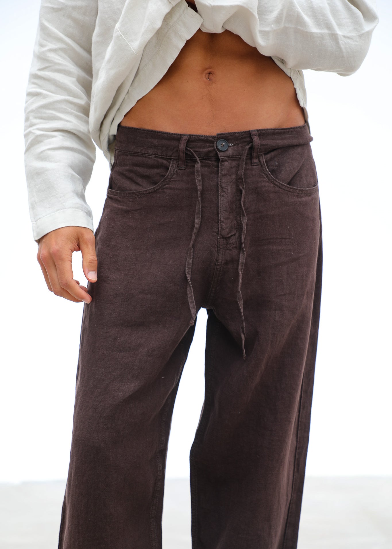 Linen Cool Comfy Pants Brown