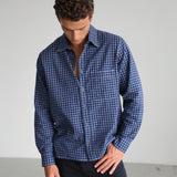 Square Modern Seams Shirt Dark Blue